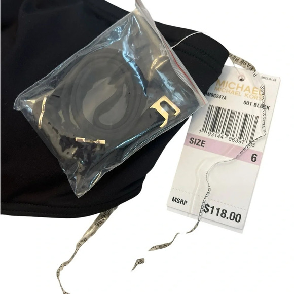 Michael Kors new with tags black monokini one piece with gold ring so flattering - Picture 4 of 5